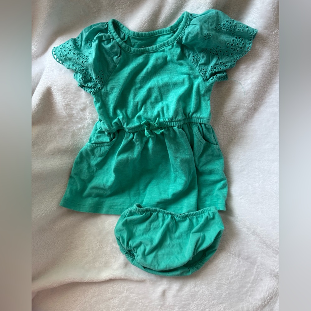 Adorable Teal Baby Dress with Bloomers from Cat and Jack